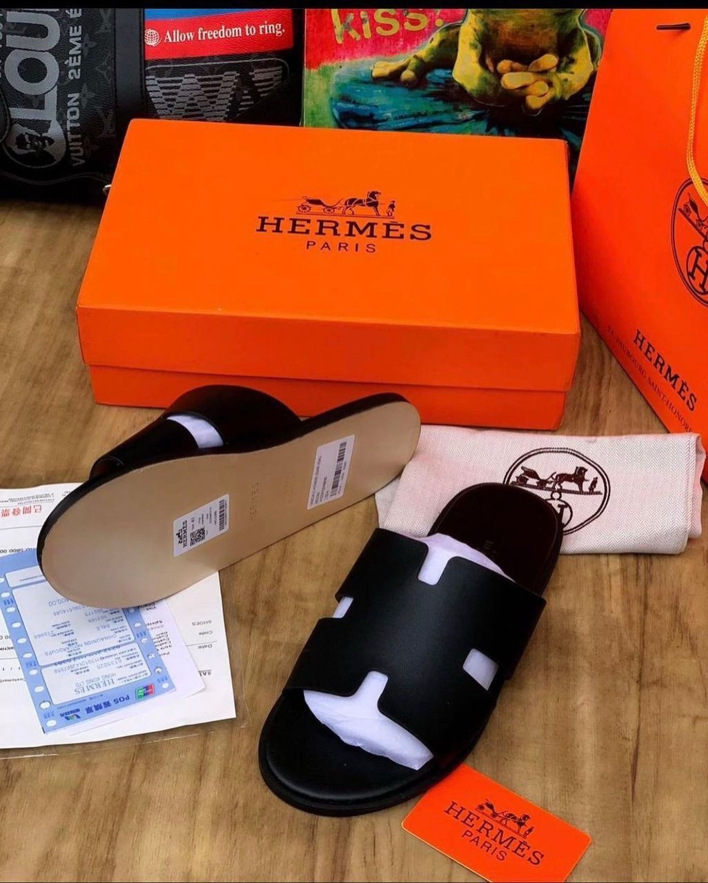 Hermès Oran Sandals Black